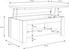 Couchtisch >Duro< aufklappbar 76,3cm, Pinie weiss / Eiche - 110x45,2/67,3x65cm (B/H/T) Bild 5