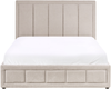 Bett mit Stauraum Chenillegewebe QUIBERON 140 x 200 cm Taupe Bild 5