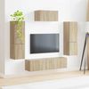TV-Schrank Wandmontiert 4 pcs,TV-Hängeboard Sonoma-Eiche Holzwerkstoff Bild 4