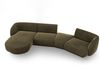 Micadoni Modulares Sofa Miley mit Recamiere 4-Sitzer Links Samtstoff Bluvel Grün Bild 2