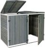 XL 2er-/4er-Mülltonnenverkleidung HWC-H74, Mülltonnenbox, erweiterbar 126x158x98cm Holz MVG ~ grau-weiß Bild 2