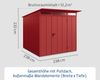 Hörmann Ecostar Metall-Gerätehaus Elegant mit Pultdach Typ 2, 238x238 cm , purpurrot, 5,7 m²,1-flüglige Tür Bild 3