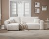 Ecksofa Schlafsofa Sofa ADARA inkl. Hocker in Stoff Centaur Creme Ottomane Links Bild 2