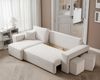 Ecksofa Schlafsofa Sofa ADARA inkl. Hocker in Stoff Centaur Creme Ottomane Links Bild 4