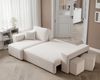 Ecksofa Schlafsofa Sofa ADARA inkl. Hocker in Stoff Centaur Creme Ottomane Links Bild 3