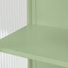 Wandschrank 60x23x78 cm, grün, mit Glastüren, offenem Fach und Handtuchhalter Bild 2