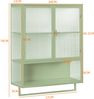 Wandschrank 60x23x78 cm, grün, mit Glastüren, offenem Fach und Handtuchhalter Bild 5