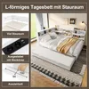 Holzbett mit Regal, Gästebett, Lattenrost und Mehrfachsteckdose, 140x200 cm, Doppelbett, Jugendbett, Kiefer Bild 5