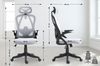 CLP Bürostuhl Taos Ergonomischer Schreibtischstuhl mit Kopfstütze,grau Bild 2