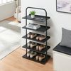 Schuhregal Poytya Stahl 119x60x32 cm Schwarz [en. casa] Bild 2