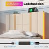 Merax Polsterbett USB Type C Ladefunktion APP-Control LED Einzelbett 90×200 Stauraumbetten Bettgestell, Lattenrost aus Holz,Beige Leinenmaterial (Ohne Matratze) Bild 5