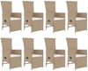 vidaXL 9-tlg. Garten-Essgruppe mit Kissen Beige Poly Rattan 3157579 Bild 4