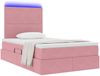 vidaXL LED-Speicherbett mit Matratze Rosa 120 x 200 cm Samt 3372602 Bild 3
