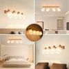 ZMH Deckenstrahler 4 Flammig Deckenlampe Wohnzimmer - Holz Deckenleuchte Modern Deckenspot E14 Schwenkbar 350° MAX. 25W küchenlampe Stoffschrim für Schlafzimmer Küche Flur (ohne Leuchtmittel) Bild 5