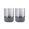 Blomus Calma Windlicht, 2er Set, Kerzenhalter, Dekolichhalter, Kerzen Halter, Beton / Glas, Steel Gray Smoke, H 9. 5 cm, 66255 Bild 4