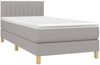 vidaXL Boxspringbett mit Matratze Hellgrau 90x200 cm Stoff, Härtegrad: H2 [3140745] Bild 3