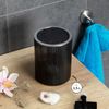 bremermann Kosmetikeimer 2er Set GAVELLO mit Schwingdeckel | Mini 1,5 L und 5,5 L Badeimer mit Rillendekor, Kunststoff schwarz, rund Bild 2