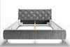 KAWOLA Bett ANNY Polsterbett Kopfteil niedrig Velvet silber 180x200cm Bild 5