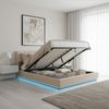LED Polsterbett Tröstiar mit Matratze 180x200cm Beige [en. casa] Bild 4