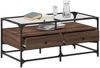 vidaXL Couchtisch mit Glasplatte Braun Eichen-Optik 98,5x50x45cm Stahl 846048 Bild 3