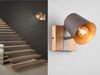 Wandlampe, silber, gold, Holz, verstellbar, B 11 cm Bild 1