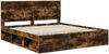 vidaXL Bettrahmen Geräucherte Eiche 180 x 200 cm Massives Kiefernholz 3409322 Bild 4