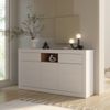 Sideboard >LEFKADAS< 3 Türen, 2 Schübe, Weiss/ Mauvella Eiche - 170,7x93,5x41,4cm (BxHxT) Bild 2