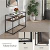 tectake Konsolentisch Beistelltisch Kilkenny 100x41x80,5cm (1-St, 1 tlg), Schlanker Konsolentisch mit Glasoberfläche im trendigen Industrie-Chic Bild 3
