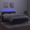 vidaXL Boxspringbett mit Matratze & LED Dunkelgrau 140x200 cm Samt 3134406 Bild 3