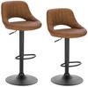 EUGAD 0667BY-2 2X Barhocker Designer Hocker Tresenhocker Bistrohocker 360° drehbar stufenlos höhenverstellbar mit Rückenlehne aus Kunstleder und Stahl Braun Bild 2