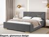 MEBLINI Polsterbett 120x200 ohne Lattenrost ohne Matratze – LIZZY – Dunkelgrau Samt – Doppelbett ohne Bettkasten - Stauraumbett - Kopfteil Bett ohne Stauraum Bild 3