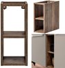 Badmöbel Waschtisch Set in taupe mit Vintage Eiche PUEBLA-56-TAUPE, B/H/T 180,4/200/46 cm Bild 4