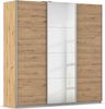 rauch Kleiderschrank, Schwebetürenschrank KULMBACH, 3-türig, 1 Spiegeltüre, inkl. Türdämpfer und weiterem Zubehör, Eiche Artisan, 203 x 211 x 62 cm Bild 3
