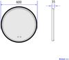 EMKE Badspiegel mit Beleuchtung ф60cm Touch 3 Lichtfarben Dimmbar Abnehmbarer Gürtel Schwarz Rahmen Wandspiegel Bild 5