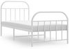 vidaXL Bettgestell mit Kopf- und Fußteil Metall Weiß 80x200 cm 353693 Bild 2