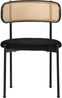 Merax Samt-Esszimmerstuhl (6 St), 6er Set Rattanstuhl Polsterstuhl Rattan-Freizeitstuhl, Wohnzimmerstuhl Samt mit Rückenlehne, Schwarz Bild 2
