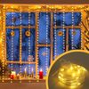 Salcar LED-Lichterkette, 8 Modi, Vorhang Innen&Außen, 300 LED, Kupferdraht Warmweiß, 3x3 m Bild 4