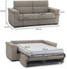 Dmora 2-Sitzer Schlafsofa Biscossi, Schlafsofa fürs Wohnzimmer, gepolstert, abnehmbar, 100 % Made in Italy-Qualität, 205x95 h100 cm, Taube Bild 3