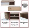 TV-Rack HWC-L33, TV-Board Fernsehtisch Lowboard TV-Schrank Kommode, Holz 43x140x41cm Staufach, Eiche-Optik, weiß Bild 2