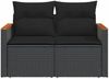vidaXL Gartensofa mit Kissen 2-Sitzer Schwarz Poly Rattan 365977 Bild 4