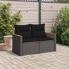 vidaXL Gartensofa mit Kissen 2-Sitzer Schwarz Poly Rattan 365977 Bild 3