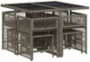 vidaXL 9-tlg. Garten-Essgruppe mit Kissen Grau Poly Rattan 3211676 Bild 3