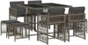 vidaXL 9-tlg. Garten-Essgruppe mit Kissen Grau Poly Rattan 3211676 Bild 2
