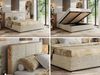 Premium Polsterbett LERIO CLASSIC 200 x 200 cm mit Stauraum, gepolstertem Kopfteil, Gasdruckfedern & Lattenrost - Modernes Design, Inkl. Lattenrost Foam Matratze - Beige Strukture - MIRO LUX Bild 2