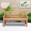 Teakbank LUKAS mit Sitzkissen 150 cm - 150x61x93cm, Teakholz, Creme | Gartenbank Holzbank Outdoor-Bank Bild 5