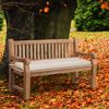Teakbank LUKAS mit Sitzkissen 150 cm - 150x61x93cm, Teakholz, Creme | Gartenbank Holzbank Outdoor-Bank Bild 2