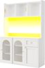 Küchenschrank mit LED-Beleuchtung & Glastüren, 120 x 35 x 167 cm, weiß Bild 5