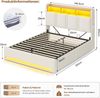 MSMASK Polsterbett mit Hydraulischem Stauraum, LED-Beleuchtung & Steckdosen (Ohne Matratze), Doppelbett, Jugendbett 140x200cm Bild 2
