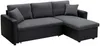 Vente-unique - GAZUR Sofa Stoff SchwarzGrau - B 146 cm x H 85 cm x L 223 cm Bild 3