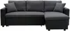 Vente-unique - GAZUR Sofa Stoff SchwarzGrau - B 146 cm x H 85 cm x L 223 cm Bild 2